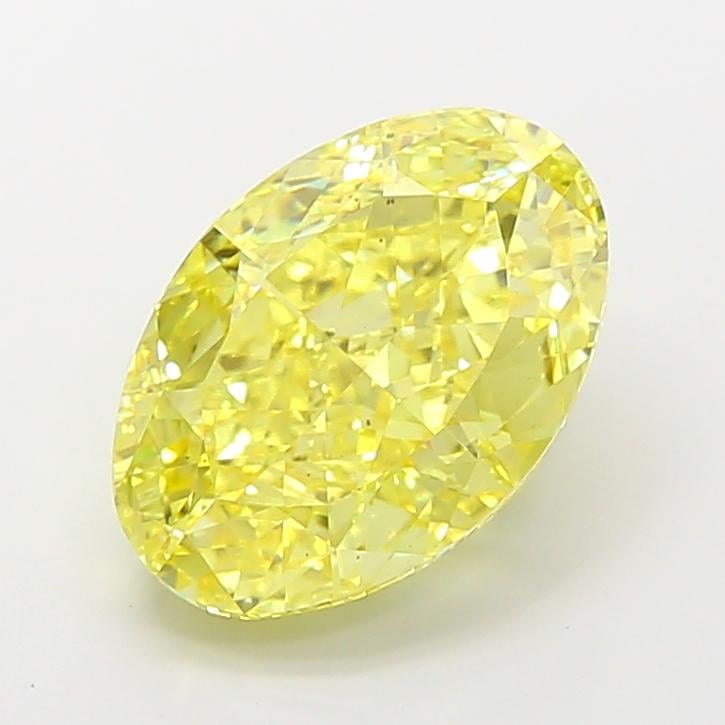 6.63 Ct. Fancy Vivid  Yellow Oval Lab Grown Diamond