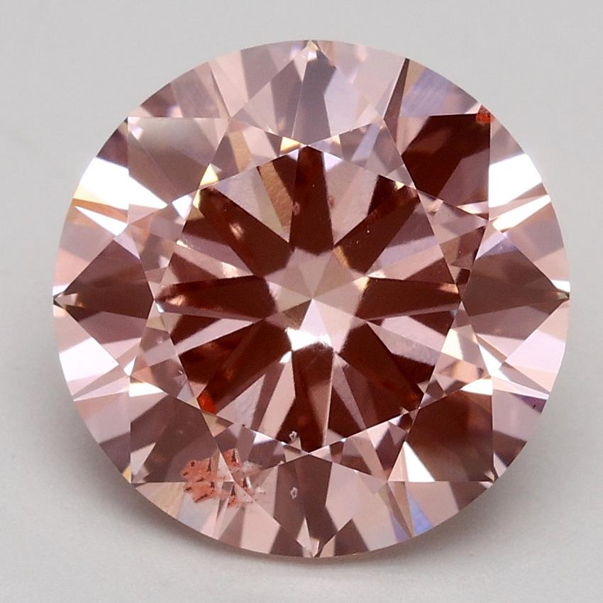 3.17 Ct. Fancy Intense Pink Round Lab Grown Diamond