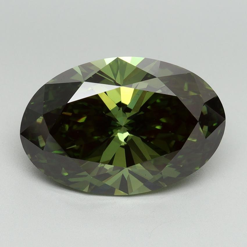 5.67 Ct. Fancy Vivid Green Oval Lab Grown Diamond