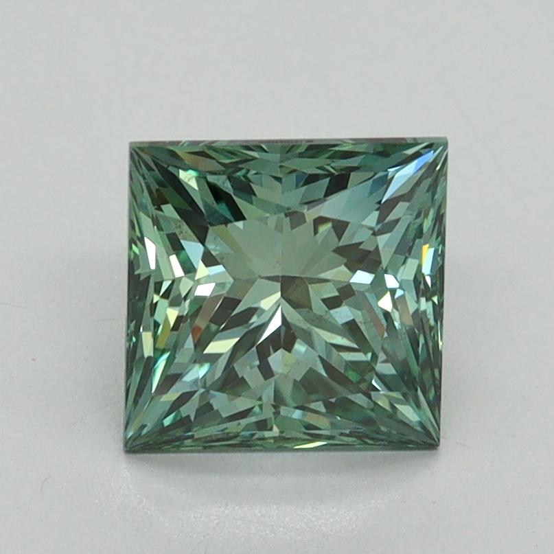 1.59 Ct. Fancy Vivid Green Princess Lab Grown Diamond