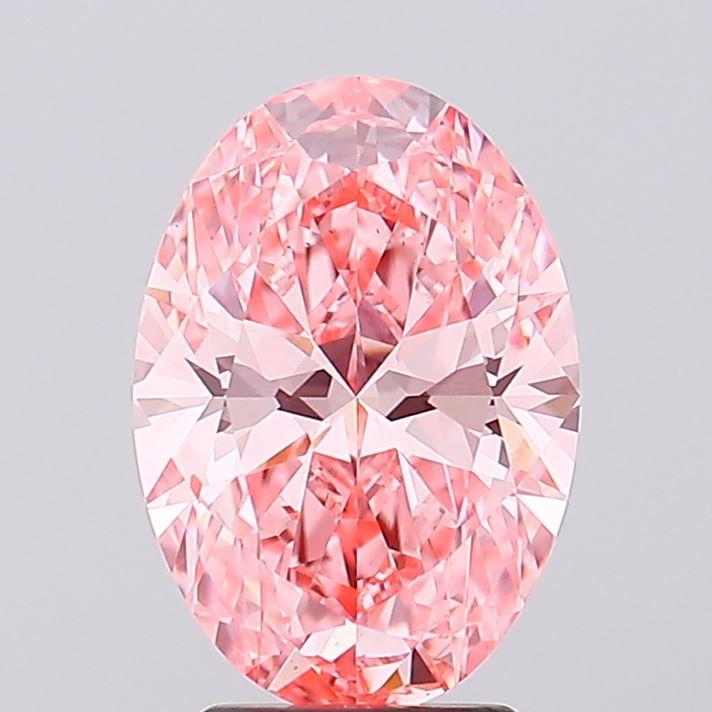 3.09 Ct. Fancy Vivid Pink Oval Lab Grown Diamond