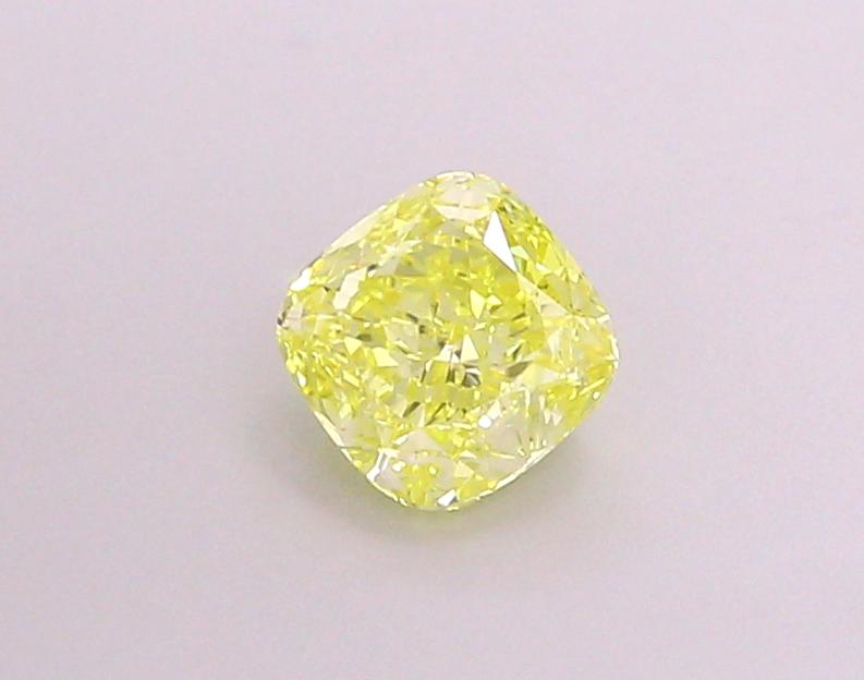 1.03 Ct. Fancy Vivid Yellow Cushion Lab Grown Diamond