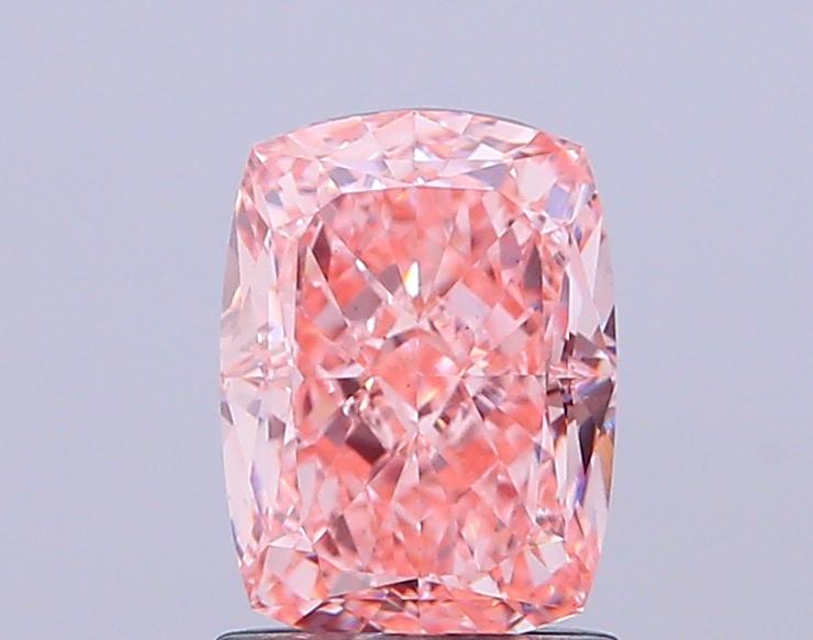 1.66 Ct. Fancy Vivid Pink Cushion Lab Grown Diamond
