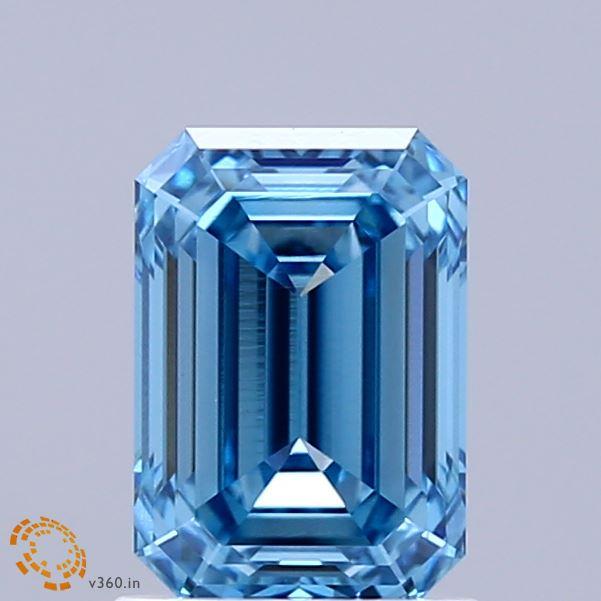 1.54 Ct. Fancy Vivid Blue Emerald Lab Grown Diamond