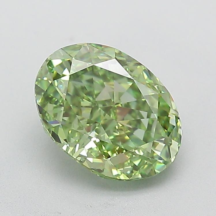 2.09 Ct. Fancy Vivid Green Oval Lab Grown Diamond