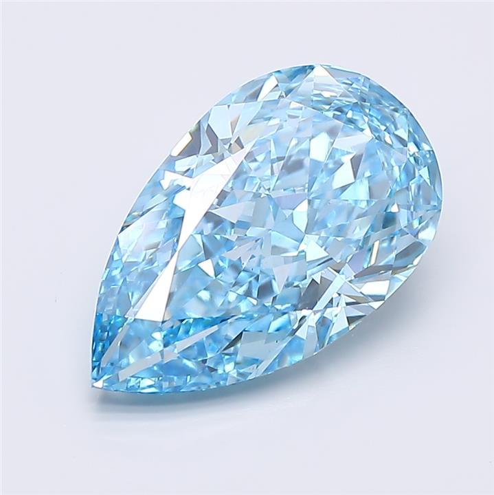 5.02 Ct. Fancy Vivid  Blue Pear Lab Grown Diamond