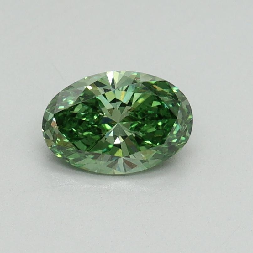 0.54 Ct. Fancy Vivid Green Oval Lab Grown Diamond