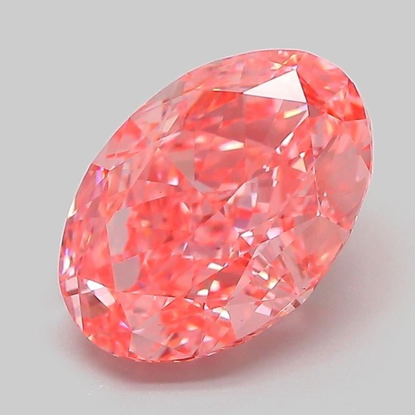 3.04 Ct. Fancy Vivid Pink Oval Lab Grown Diamond