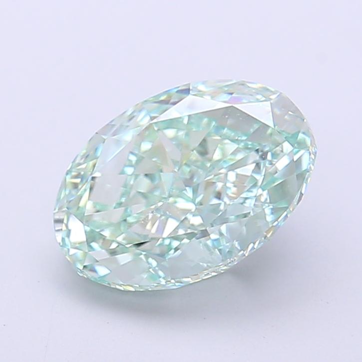 2.41 Ct. Fancy Vivid Green Oval Lab Grown Diamond