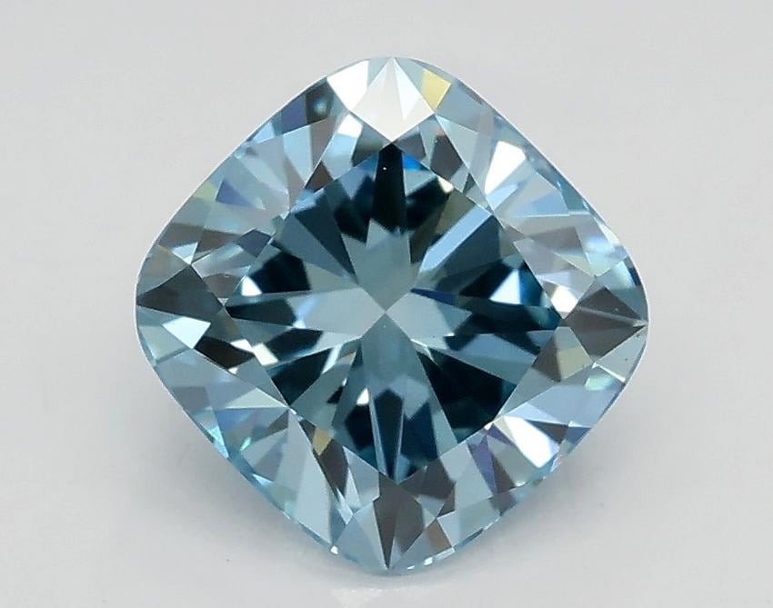 1.54 Ct. Fancy Intense Blue Cushion Lab Grown Diamond