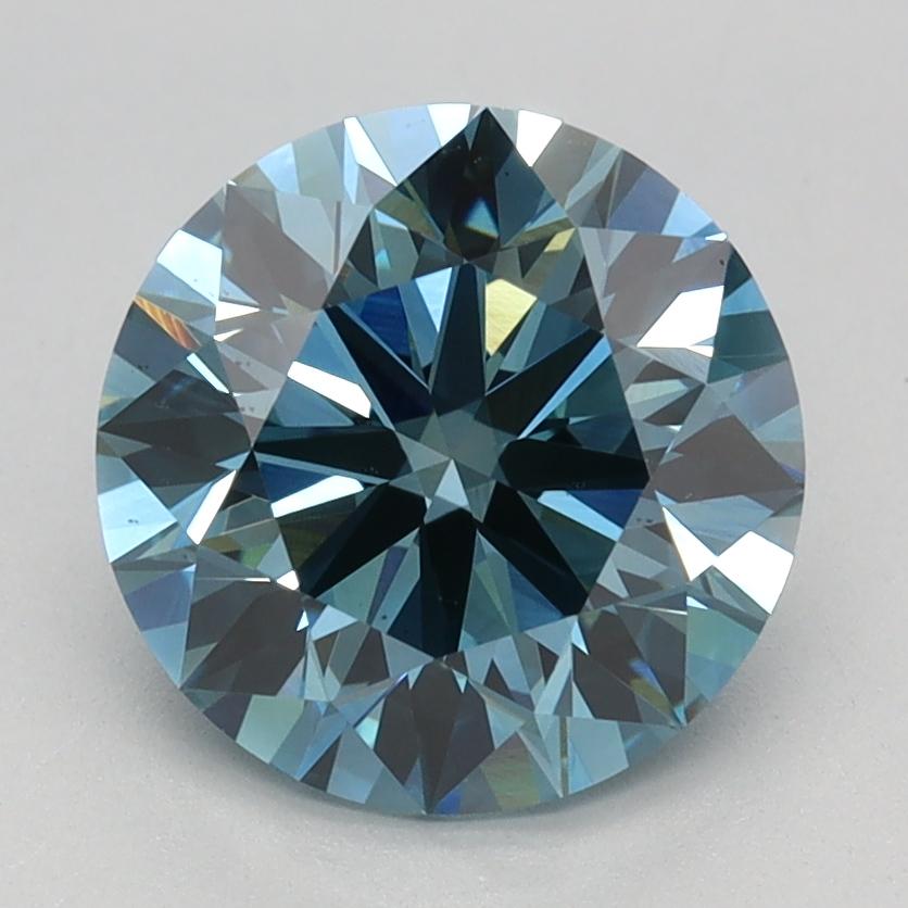 2.13 Ct. Fancy Vivid Blue Round Lab Grown Diamond