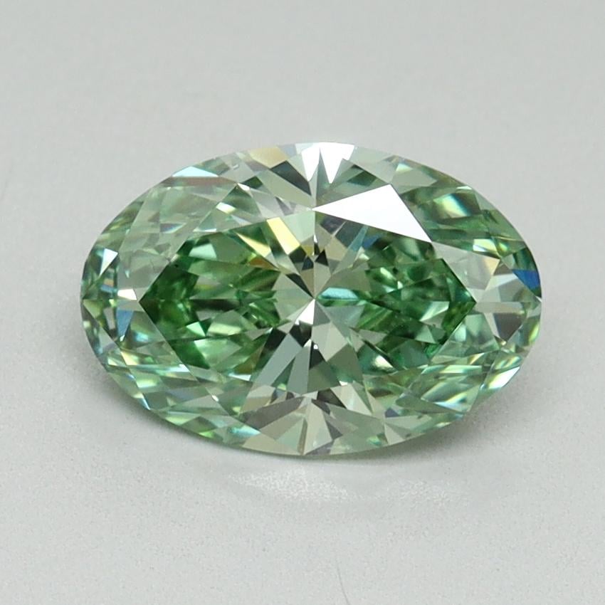 1.29 Ct. Fancy Vivid Pacific Green Oval Lab Grown Diamond