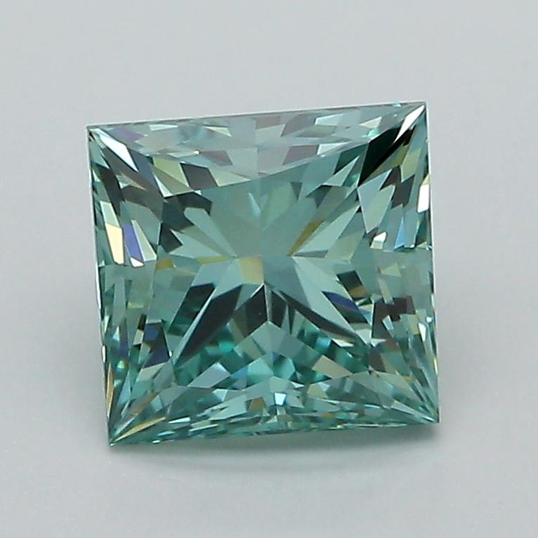 2.01 Ct. Fancy Vivid Green Princess Lab Grown Diamond