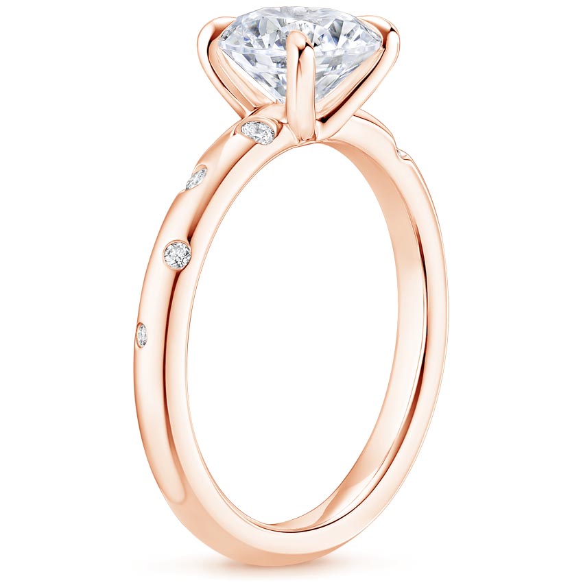 14K Rose Gold Corinne Diamond Ring, large side view