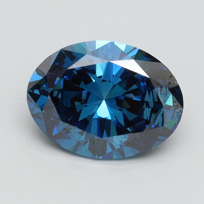 2.50 Ct. Fancy Vivid Blue Oval Lab Grown Diamond