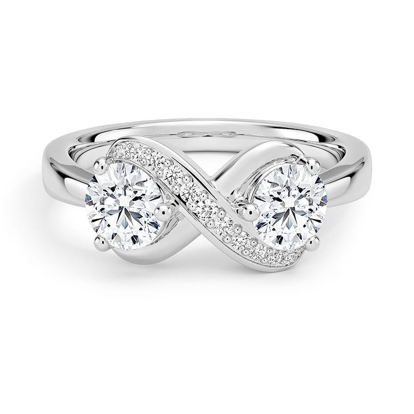 Custom Infinity Two Stone Diamond Ring