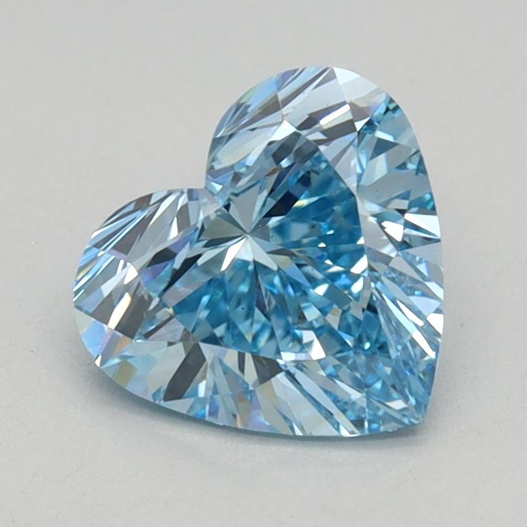 0.91 Ct. Fancy Vivid Blue Heart Lab Grown Diamond