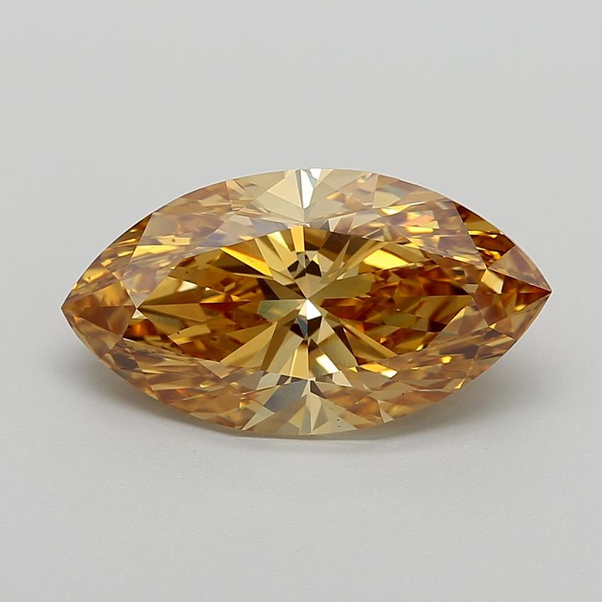 6.00 Ct. Fancy Intense Brownish Yellow Marquise Lab Grown Diamond