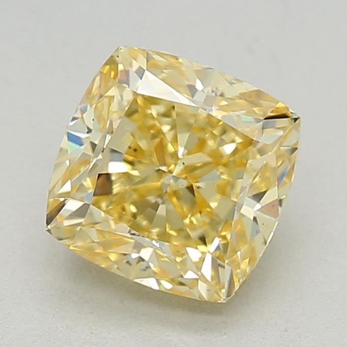 0.98 Ct. Fancy Intense Yellow Cushion Lab Grown Diamond