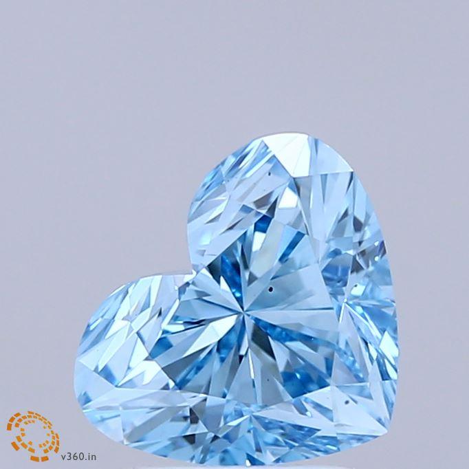 1.87 Ct. Fancy Vivid Blue Heart Lab Grown Diamond
