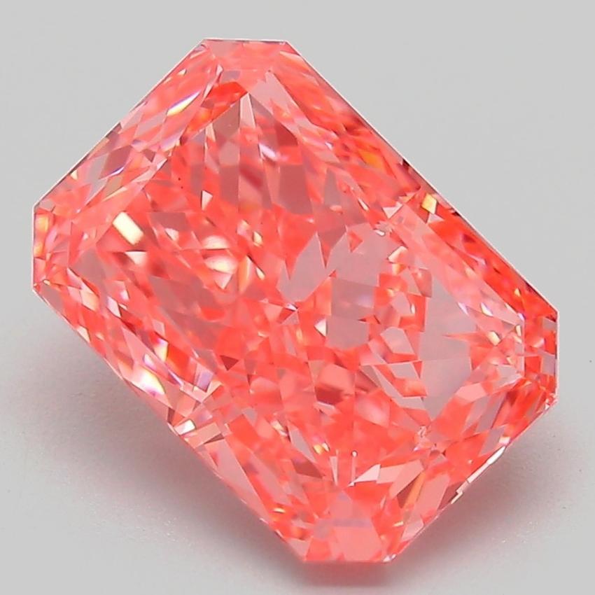 3.12 Ct. Fancy Vivid Pink Radiant Lab Grown Diamond