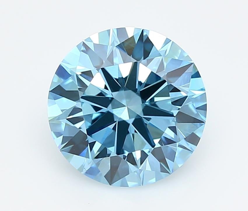 2.96 Ct. Fancy Vivid  Blue Round Lab Grown Diamond