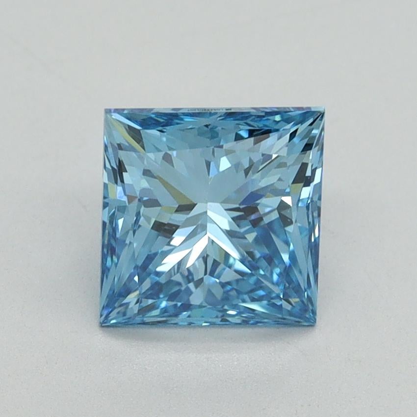 1.61 Ct. Fancy Vivid Blue Princess Lab Grown Diamond