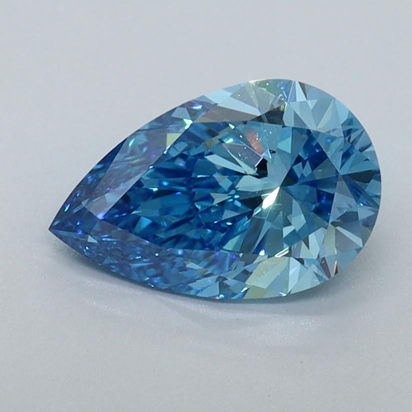 1.09 Ct. Fancy Vivid Blue Pear Lab Grown Diamond