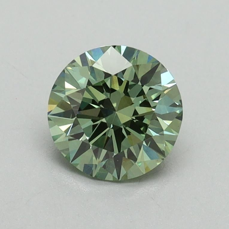 0.85 Ct. Fancy Vivid Pacific Green Round Lab Grown Diamond