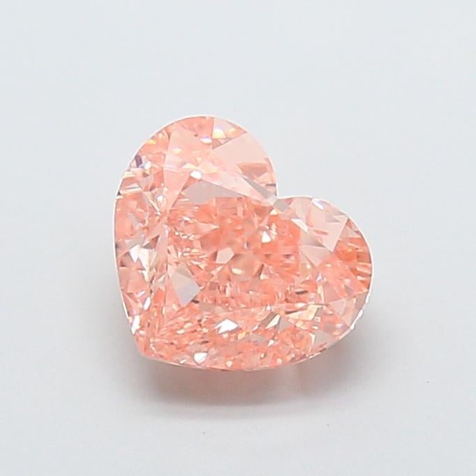 2.57 Ct. Fancy Intense Orangy Pink Heart Lab Grown Diamond