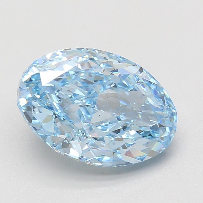 5.08 Ct. Fancy Vivid Blue Oval Lab Grown Diamond