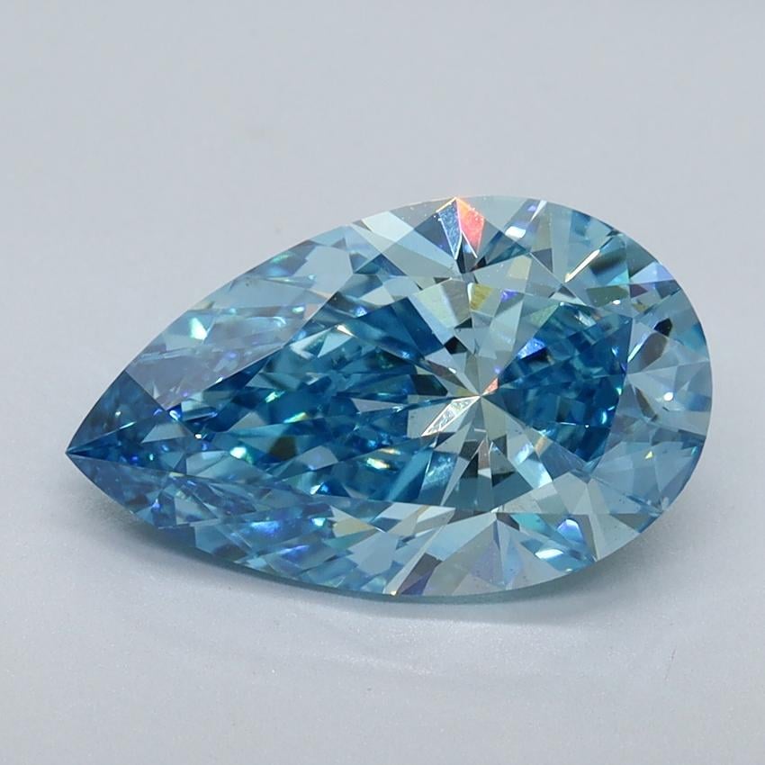 2.49 Ct. Fancy Vivid Malibu Blue Pear Lab Grown Diamond