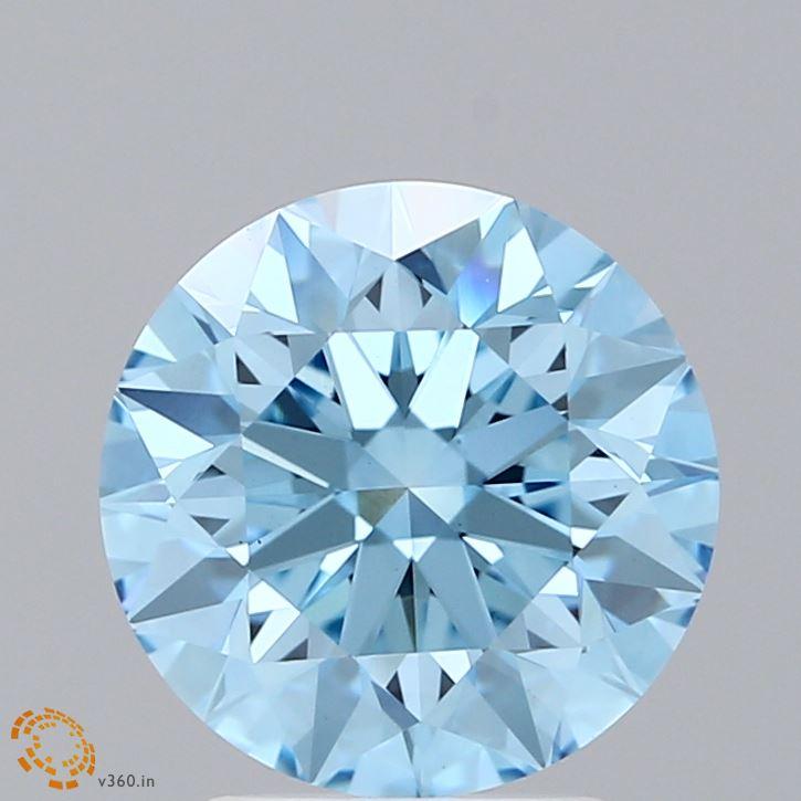 3.01 Ct. Fancy Vivid Blue Round Lab Grown Diamond