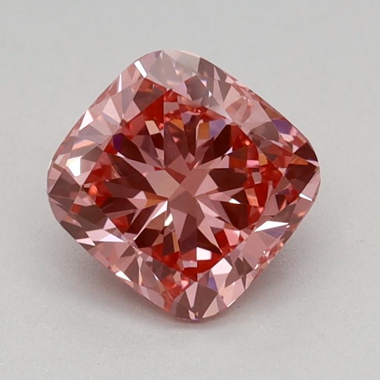0.76 Ct. Fancy Vivid Pink Cushion Lab Grown Diamond