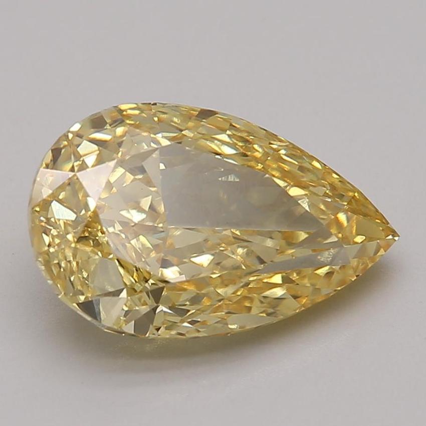 3.76 Ct. Fancy Vivid Yellow Pear Lab Grown Diamond
