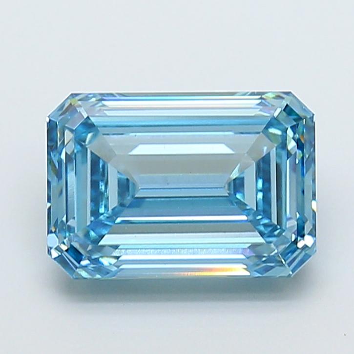 5.63 Ct. Fancy Vivid  Blue Emerald Lab Grown Diamond