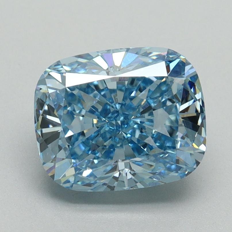 2.02 Ct. Fancy Vivid Blue Cushion Lab Grown Diamond