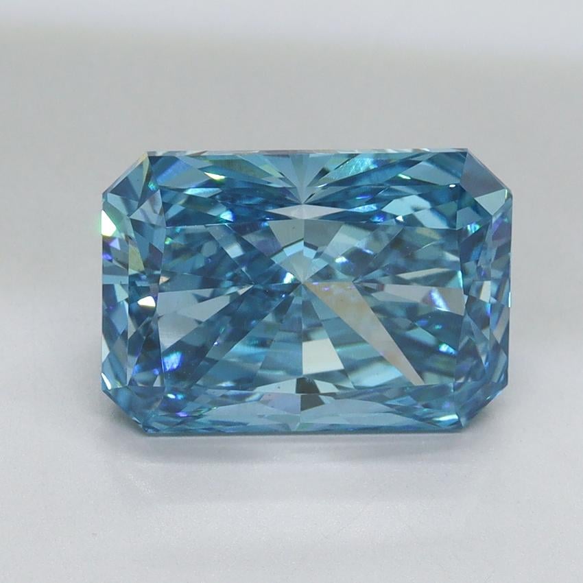 4.05 Ct. Fancy Vivid Malibu Blue Radiant Lab Grown Diamond