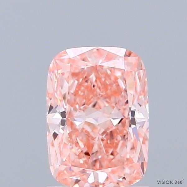1.09 Ct. Fancy Vivid  Pink Cushion Lab Grown Diamond