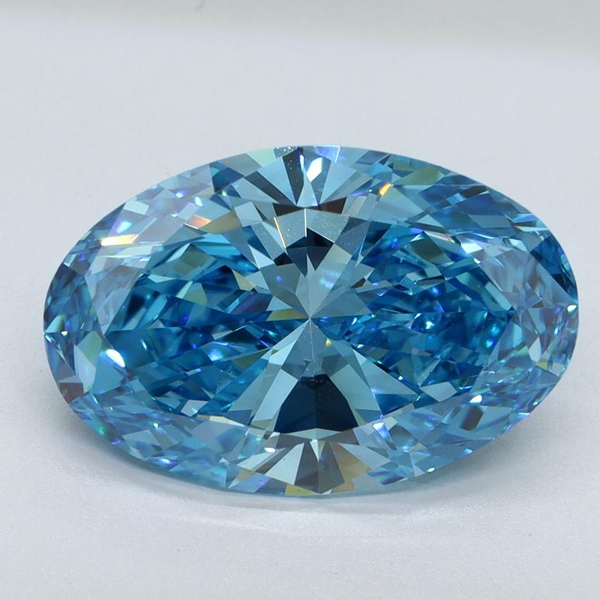 5.02 Ct. Fancy Vivid Malibu Blue Oval Lab Grown Diamond