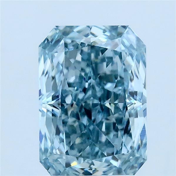 2.18 Ct. Fancy Vivid Green Blue Radiant Lab Grown Diamond