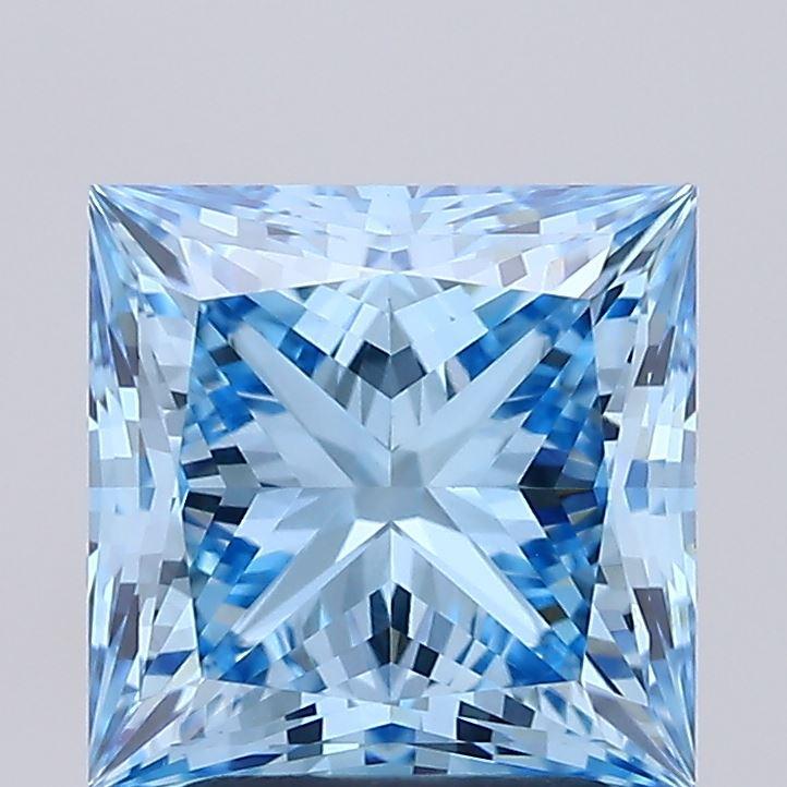 2.50 Ct. Fancy Vivid Blue Princess Lab Grown Diamond