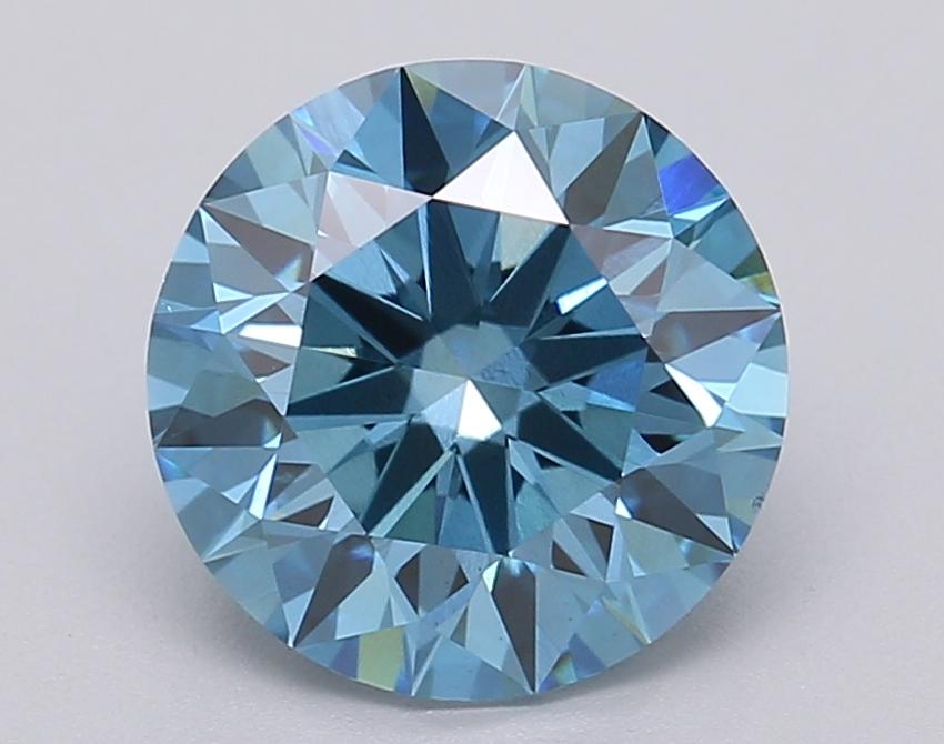 2.01 Ct. Fancy Vivid Blue Round Lab Grown Diamond