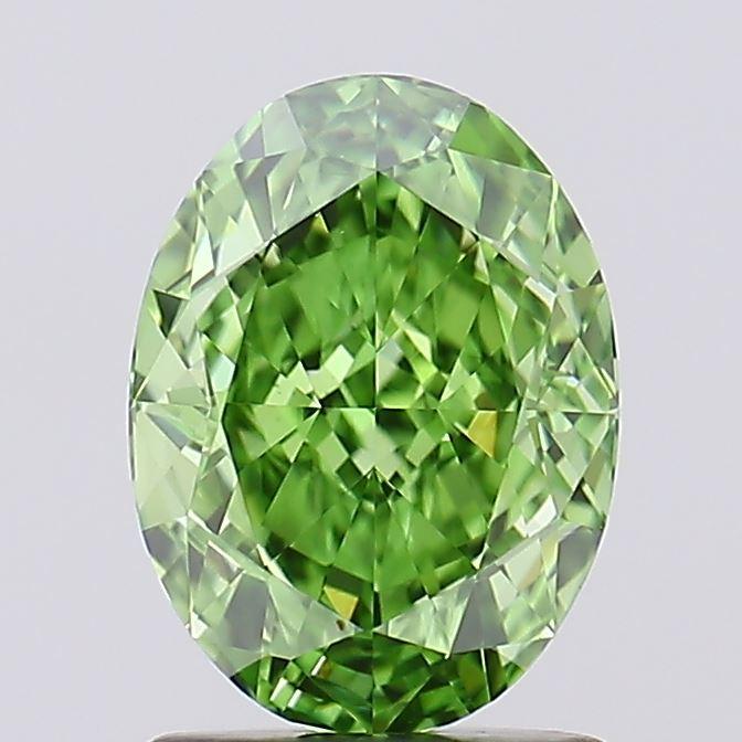 1.57 Ct. Fancy Vivid Green Oval Lab Grown Diamond