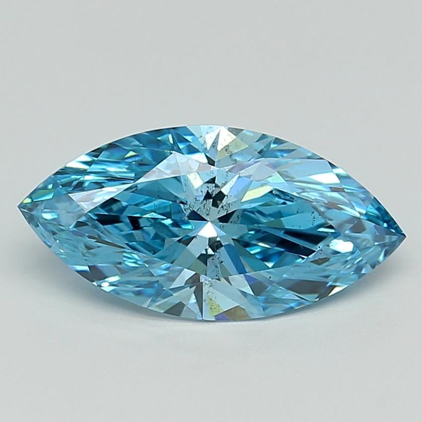 3.06 Ct. Fancy Vivid Blue Marquise Lab Grown Diamond