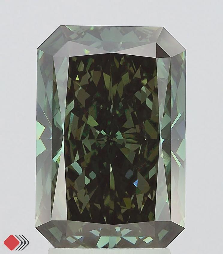4.00 Ct. Fancy Deep Green Radiant Lab Grown Diamond
