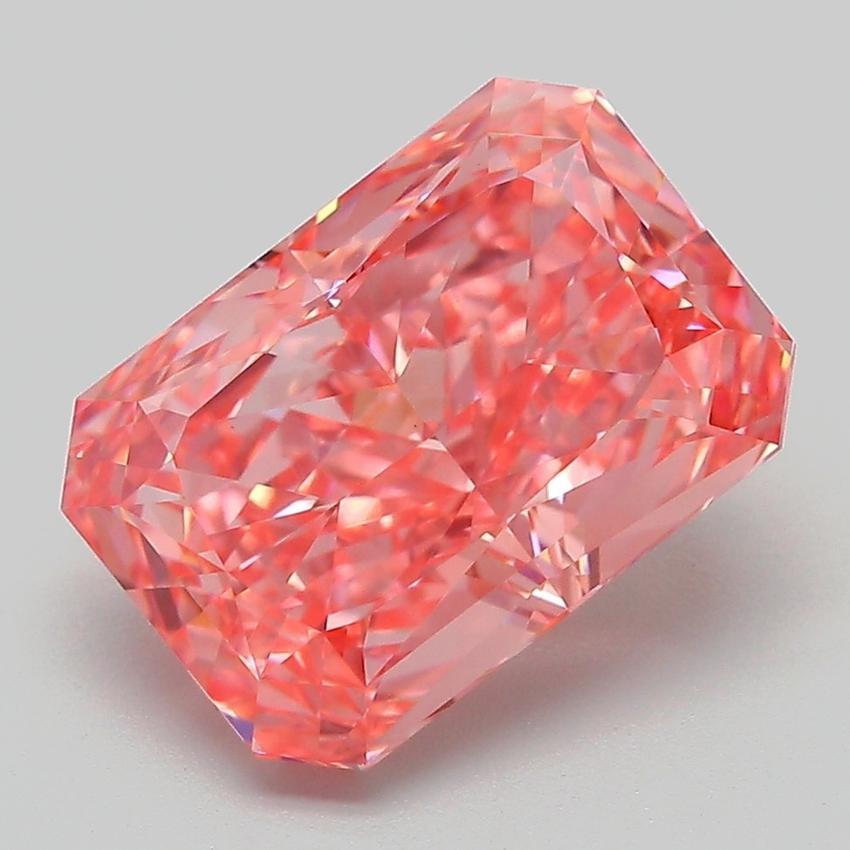 4.26 Ct. Fancy Vivid Pink Radiant Lab Grown Diamond