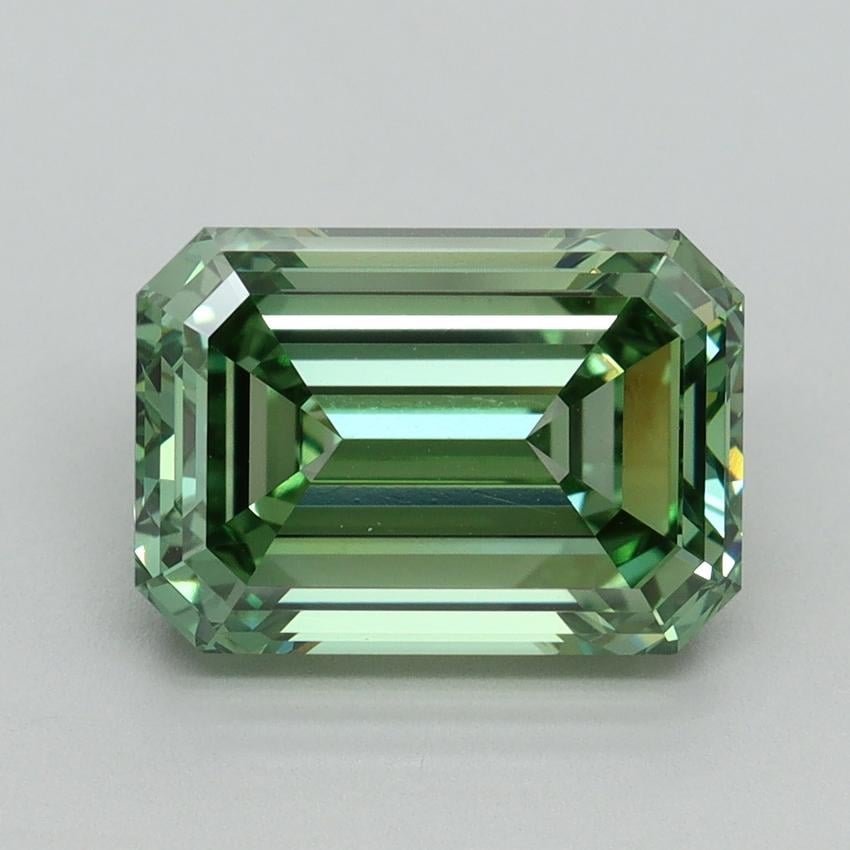 4.13 Ct. Fancy Vivid Pacific Green Emerald Lab Grown Diamond