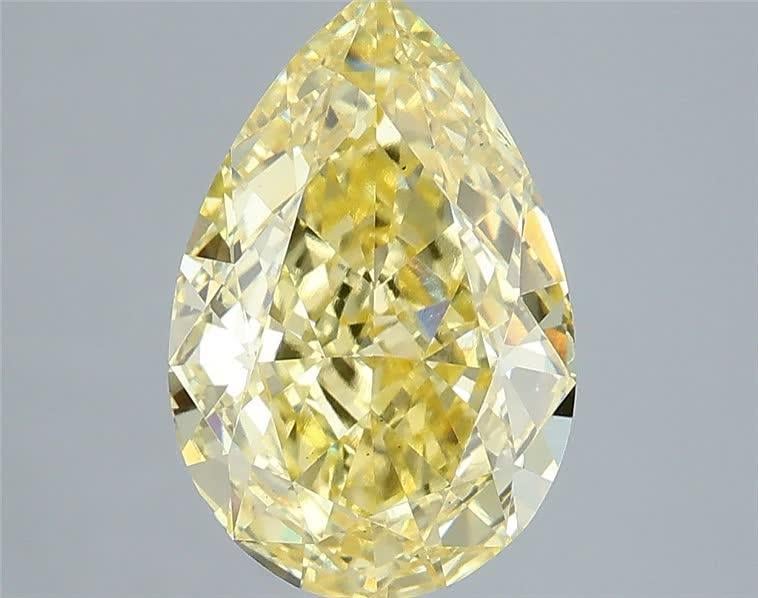 3.04 Ct. Fancy Intense Yellow Pear Lab Grown Diamond