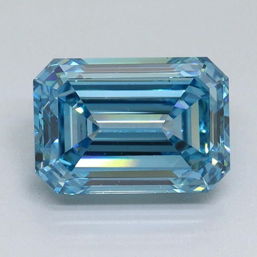 2.01 Ct. Fancy Vivid Malibu Blue Emerald Lab Grown Diamond